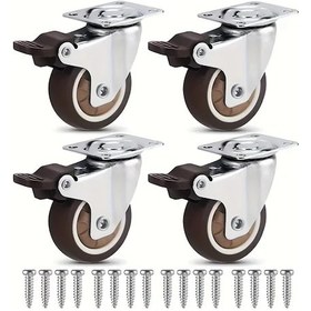 Resim Dashanshop 4 Adet 2 Inç Frenli Ağır Hizmet Dönerli Tekerlek 600kg Mobilya Endüstriyel 