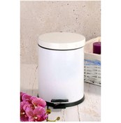 Resim Metal 3 Litre Pedallı Çöp Kovası Beyaz 