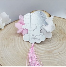 Resim Bulut Üstünde Balonlar Pleksi Kişiye özel Bebek Şekeri(30 Adet) 