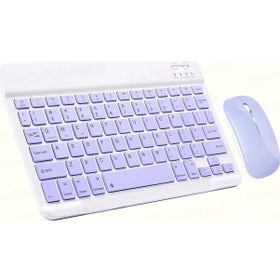 Resim Schitec Kablosuz Klavye Ve Mouse Set Type-c Şarjlı Bluetooth 2.4g Bağlantlılı Mor Diğer 