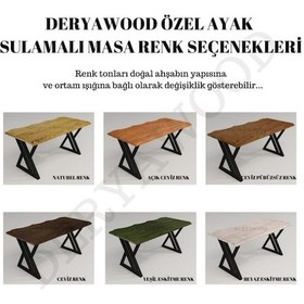 Resim Masif Ahşap Pinus Sulamalı Yemek Masası 70 x 180 x 76cm 