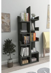 Resim Gemini 10 Bölmeli Raflı Dekoratif Kitaplık Ofis Kitaplığı Dolap Evrak Rafı Ev Ofis Rafı - Antarist 