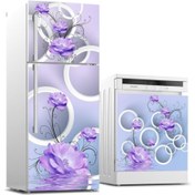 Resim Jasmin2020 Buzdolabı Ve Bulaşık Makinası Beyaz Eşya Sticker Kaplama Mor Çiçekler 