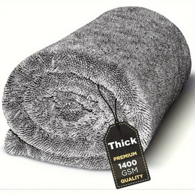 Resim XXL Mikrofiber Araba Kurutma Havlusu - Ultra Kompakt, Yüksek Emicilik, 1400 GSM, Bükülmüş Halka Tasarımı, Çift Taraflı, İz Bırakmayan Detaylandırma - Arabalar, kamyonlar, SUV'ler ve ev kullanımı için uygun.1 adet 