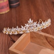 Resim 1 adet Şık Alaşım Gelin Taçları ile Rhinestone Yaprak Süslemeleri - Gelinler için Parlayan Düğün Saç Aksesuarı, Giyinme Aksesuarları, Gelin Takıları, Sophisticated Tasarım, Rhinestone Süslemeleri 