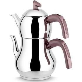 Resim Lines Şahmeran Aile Boy Soft Kulp Çelik Çaydanlık - Rose Rose Gold 