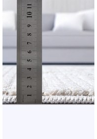 Resim Yalın Bukle Salon Halısı Hav Vermez Mutfak Halısı Çocuk Odası Halısı Koridor 5579 Gri Krem Krem 