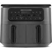 Resim Karaca Air pro Cook Duo Tandır Xxxl 4+4 Litre Aırfryer Space Gray Black 8 Kişilik Fritöz 
