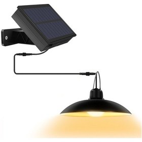 Resim Springsun Güneş Enerjili 16 Led Ip65 Su Geçirmez Avize, Bahçe-cadde İç/harici Kullanim, 2 Aydınlatma Modu Parlak/yumuşak , Isınak Işık Siyah 