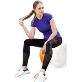 Resim Yeni Inci Siyah Sax Sporcu Tayt Alt Üst Takım S210-S202 