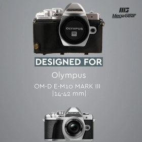 Resim MegaGear Olympus OM-D E-M10 Mark III Suni Deri Kamera Çantası 