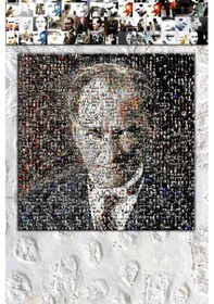 Resim Atatürk Mustafa Kemal Mozaik Tablo Kanvas Tablo 50 x 50 