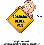 Resim Stb design Arabada Bebek Var Sticker Etiket 1 ( araç camı içerisinden yapıştırılır ) ( 10cm ) 
