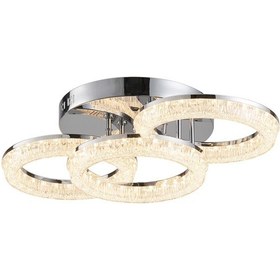 Resim Gomez 3'lü Krom 3 Renkli Modern Plafonyer Led Avize Krom 