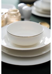 Resim Acar Zahara 12 Kişilik 57 Parça Porselen Yemek Takımı Beyaz 