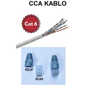 Resim Caa Cat6 Utp Network Data Kablosu Ucları Takılı1 M 15M 