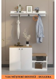 Resim Üsküdar Portmanto Ayakkabılık Çok Amaçlı Antre Dolabı 2 Kapaklı Ayakkabılık Beyaz 