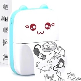 Resim Eco Port Mini Fotoğraf Yazıcı Kablosuz Etiket Yazıcı Baskı Makinesi Ios Android Uyumlu Termal Printer Mavi 