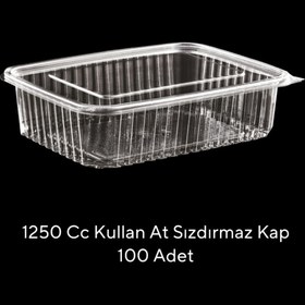 Resim Özkan Ambalaj Temizlik Plastik Kapaklı Kase Saklama Kabı Sızdırmaz Kap 1250 Cc 100 Adet 