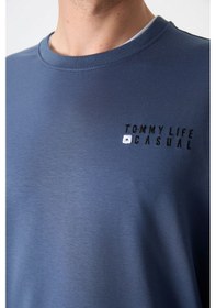 Resim Tommy Life Petrol Casual O Yaka Lastik Paça Pamuklu Erkek Oversize Eşofman Takımı - 85120 Petrol 