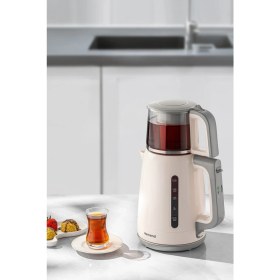 Resim Özbience Beyaz Plastik Çay Makinesi, Pratik ve Hızlı Demleme Keyfi 