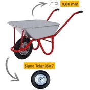 Resim Kanat Galvanizli Demonte El Arabası Tüplas Rulmanlı Teker 0.80 Mm Sac 