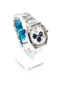 Resim Cortebert Safir Cam Gold Gümüş Kadran 10 Atm Erkek Kol Saati Gümüş 