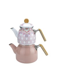Resim Bambum Unique - Bambu Kulplu Emaye Çaydanlık Takımı Pembe 