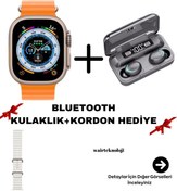 Resim Wair Teknoloji Akıllı Saat Ultra + Bluetooth Kulaklık ve Kordon Hediyeli Süper Set İos ve Android Uyumlu 