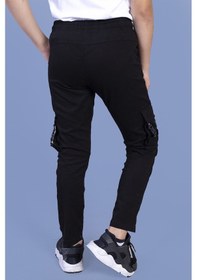 Resim Toontoy Erkek Çocuk Beli Lastikli Kargo Cepli Jogger Pantolon Siyah 
