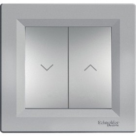 Resim Schneider Asfora Plus Alüminyum Jaluzi Kumanda Anahtarı Çerçeveli 
