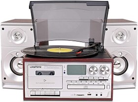 Resim Flagen KN-120 Bluetooth CD'li Kaset USB Radyo 33-45-78 Plaklar Çalar Pikap Çift Hoparlörlü Kumandalı 