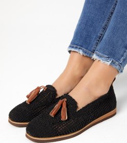 Resim Genel Markalar Anesra Kadın Hasır Örgü Espadril Ayakkabı Siyah 