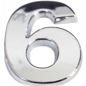 Resim mikudesign Cemax Krom Yapışkanlı 6 Rakamı 5 cm 