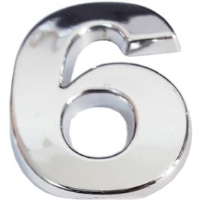 Resim mikudesign Cemax Krom Yapışkanlı 6 Rakamı 5 cm 