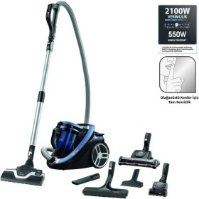 Resim -Mavi Silence Force Cyclonic Toz Torbasız Elektrikli Süpürge 