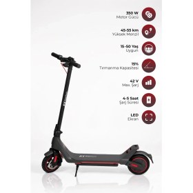 Resim Pirantech A1 Elektrikli Scooter 350W Güç - Kırmızı Tasarım ile 25 km/h Hız 