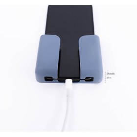 Resim polivera Telefon Tutucu Kumanda Standı Mobil Şarj Priz Askısı Duvara Monte Yapışkanlı 