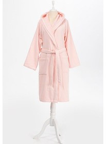 Resim Özdilek Bright Kapüşonlu Kadife Bornoz Xl Beden 379278 Pembe 