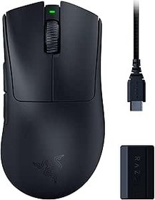 Resim Razer DeathAdder V3 Pro + Razer HyperPolling Kablosuz Adaptör - Ultra Hafif Kablosuz Ergonomik Esports Mous (63g, Focus Pro 30K Optik Sensör, Optik Fare Anahtarları Gen-3) Siyah 