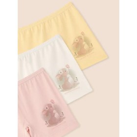 Resim Natuline Kız Çocuk Organik Pamuklu Likralı Boxer Rabbit 3'lü Paket Pembe - Pembe / 1-2 Yaş 