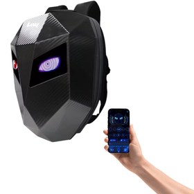 Resim Genel Markalar Ape Ledli Motosiklet Çantası 25 Modlu Mobil Kontrollü Akıllı Motorcu Sırt Çantası Gözlü Motorsiklet 