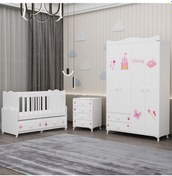 Resim Elegant Yıldız 4 Bebek Odası Takımı - Prenses Beyaz 