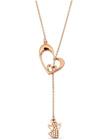 Resim Argentum Concept 925 Ayar Gümüş Kalp Figürlü Sallantılı Melek Kolye - N111301 