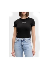 Resim Tommy Jeans Bayan T Shirt Dw0dw21841 Bds Siyah Siyah 