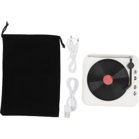 Resim Vinil Çalar Hoparlör 360° Stereo Vintage Kablosuz Bt Ağır Bas Taşınabilir Pikap Vinil Plak Çalar Hoparlör Spor Açık Hava Rekreasyonu Beyaz (Yurt Dışından) 