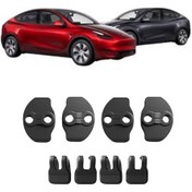Resim Tesla Model Y / Model 3 Kapı Kilidi Koruma Kapakları, 4 Adet Set Olarak, Mat Siyah Renk 