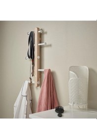 Resim 5 Kollu Duvar Askısı 60x37 Cm İkea Duvar Kancası Askılık Portmanto Ahşap Natürel 