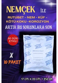Resim Nemçek Nem Alıcı Tutucu Rutubet Giderici Önleyici Korozyon Önleyici Koku Giderici 250 GR X (10 Paket) 