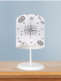 Resim Mekta Home Bebek Ve Çocuk Odası Pusula Desenli Abajur 